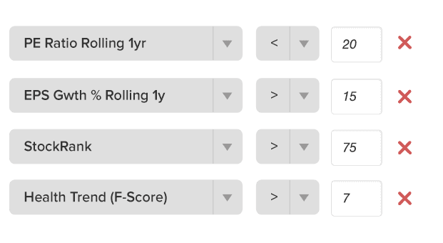 Illustration of a screen rule builder