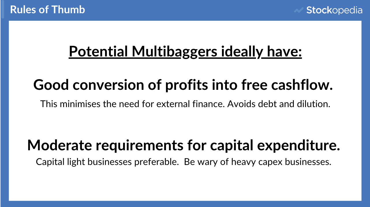 Rules of Thumb of Multibaggers - Cashflow