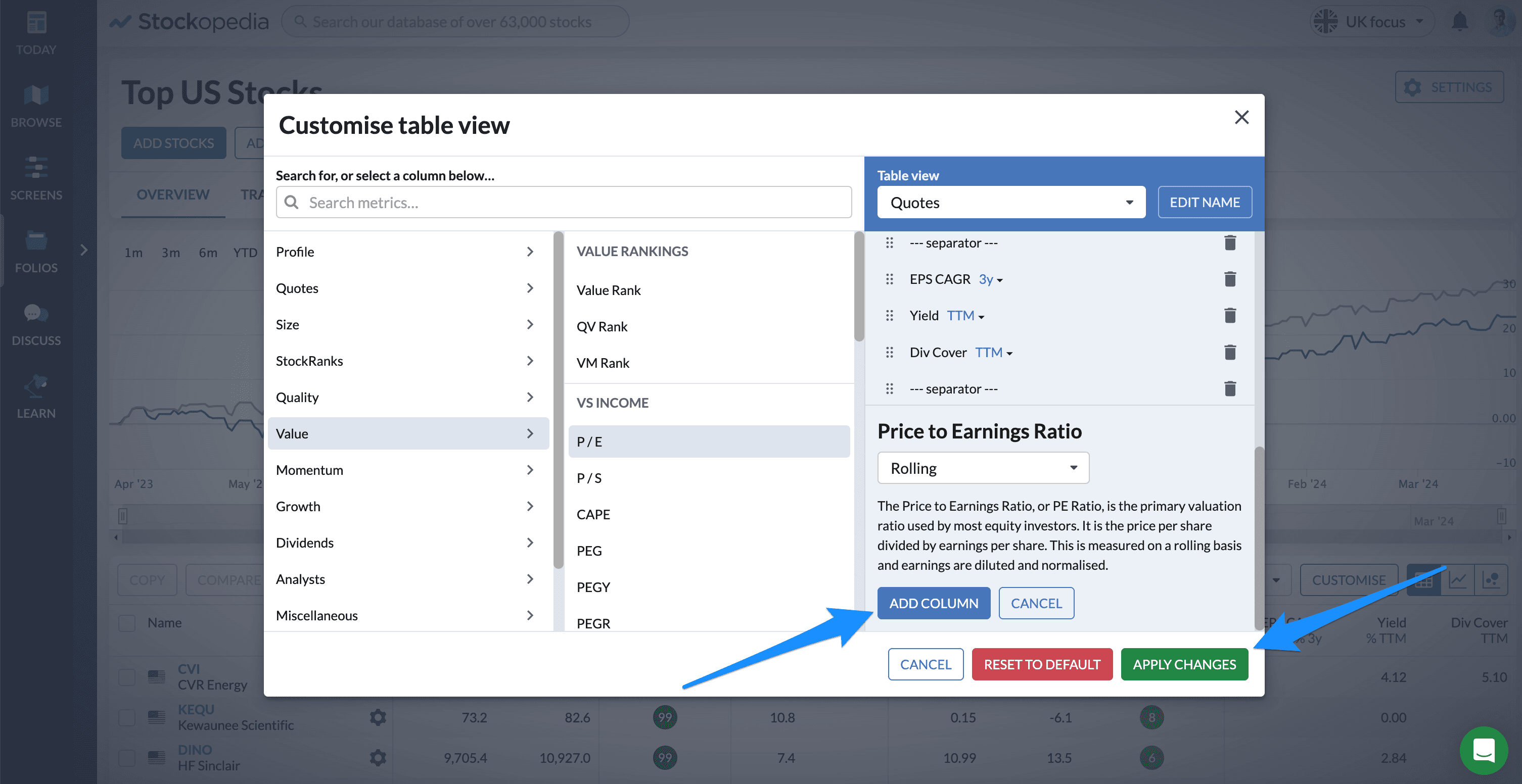 Customisable Table View